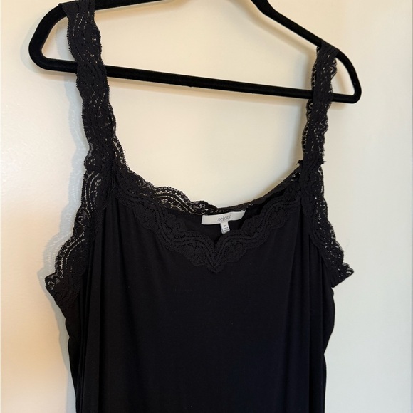 Sejour Never Worn Black Lace Trim Tank in Size 3X - Picture 2 of 6
